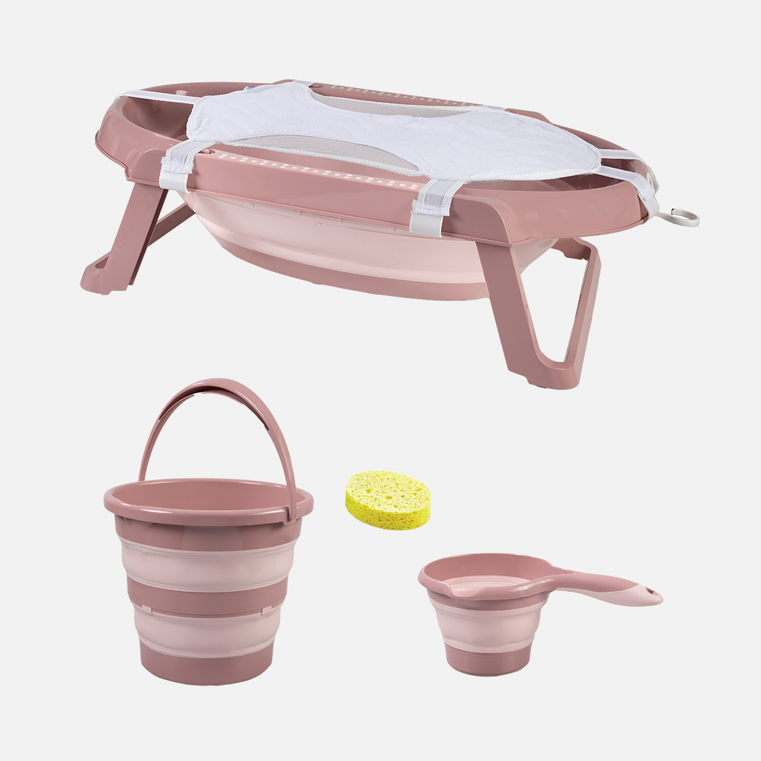 BabyJem Banyo Badeset 3-teilig Wanne Netz Kelle faltbar