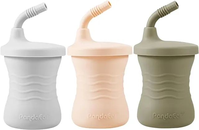 PandaEar Cup Trainingsbecher Silikon 150ml 3er Dunkelblau