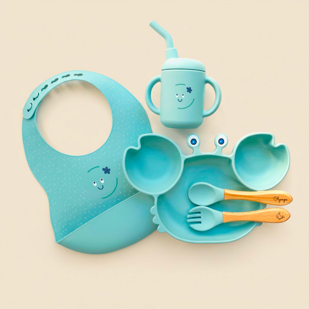 Les Petits Citrons Le Repas Gabin Crabe Esslern-Set blau
