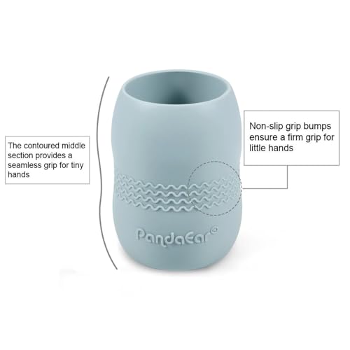 PandaEar Cup Trinkbecher Silikon 3er Blau/Grün/Beige