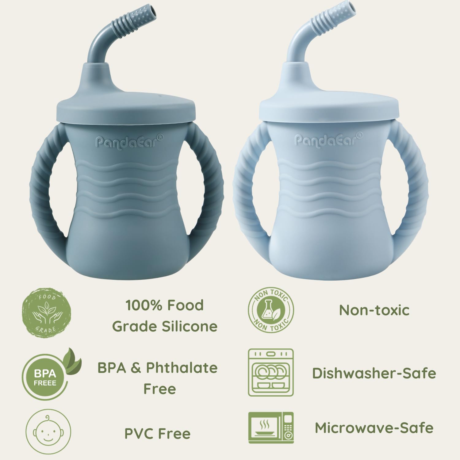 PandaEar Cup Lernbecher 2er Dunkelblau 150 ml