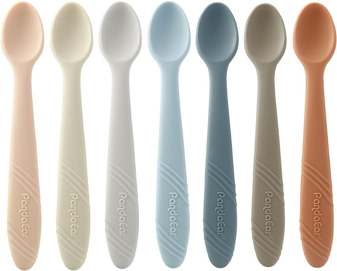 PandaEar Utensils Silikon Babylöffel 7er-Pack weich