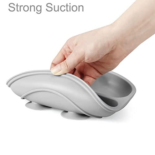 PandaEar Plates Saugteller Silikon 3er Pack mit Deckel