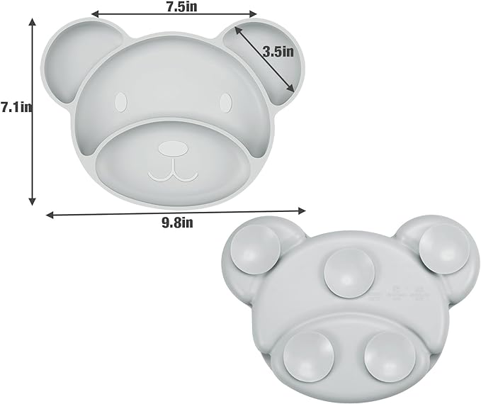 PandaEar Feeding Set Bär Babygeschirr Silikon saugfest 4-teilig