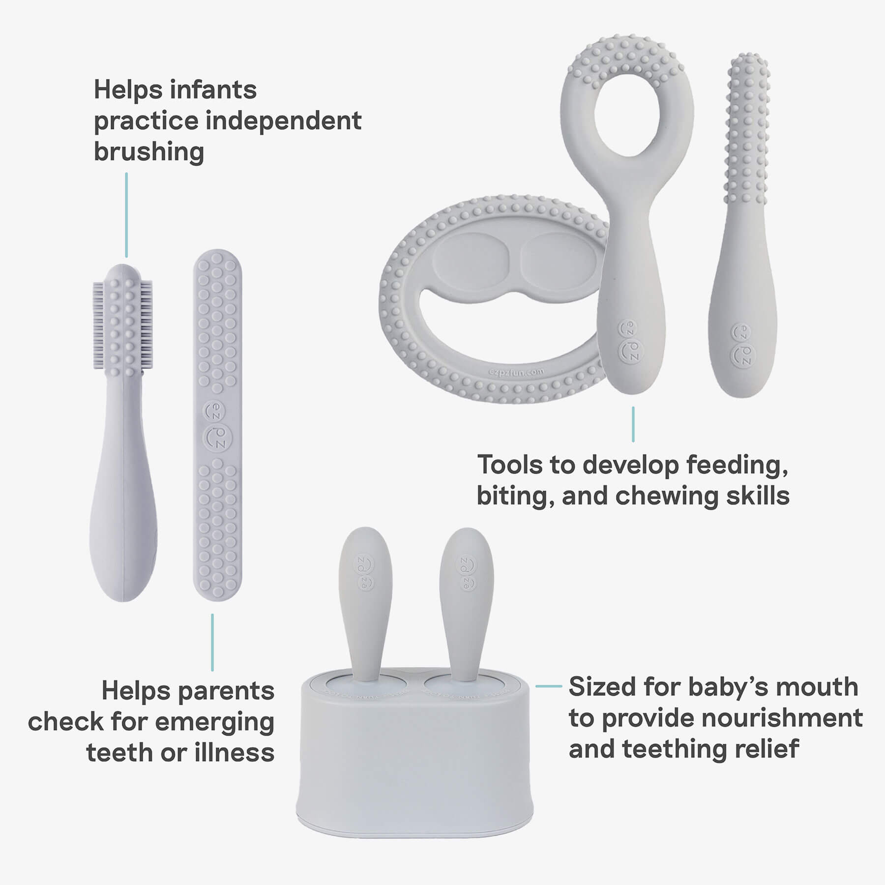 ezpz Kit 1 Prepare Starting Solids Beikostset Silikon Pewter