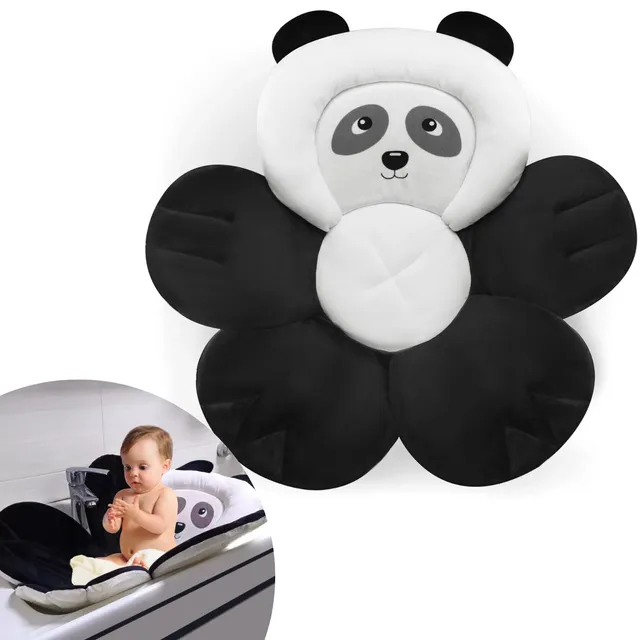 PandaEar Bath Pad Badeauflage Waschbecken Schwarz Blume
