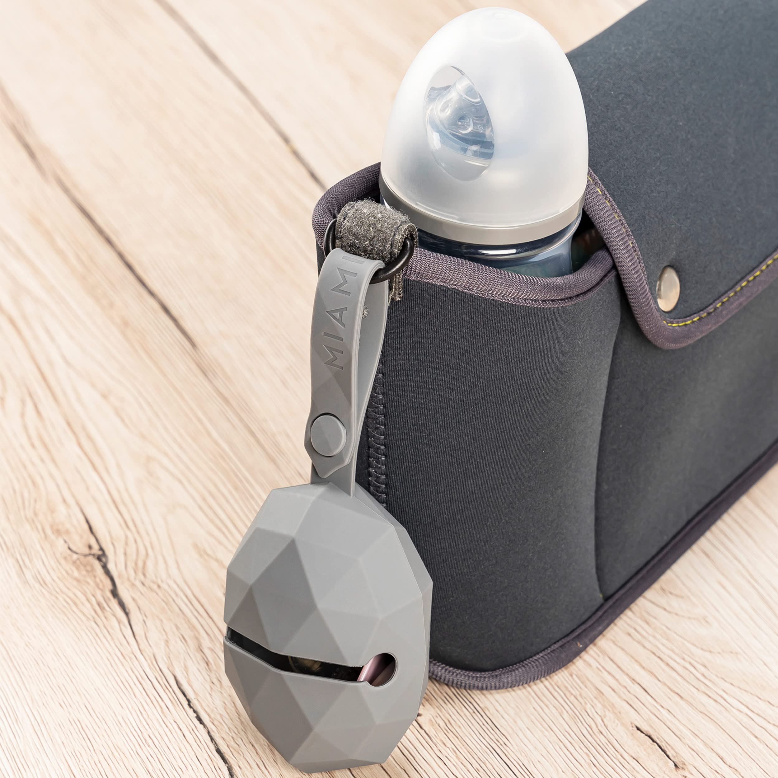 MiaMia Schnullerbox Set Silikon Grau 2er BPA-frei