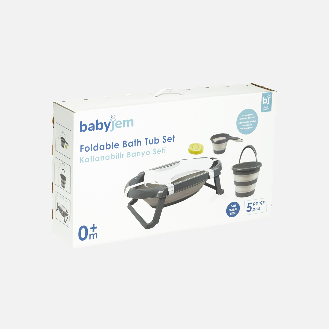 BabyJem Banyo Badeset 3-teilig Wanne Netz Kelle faltbar