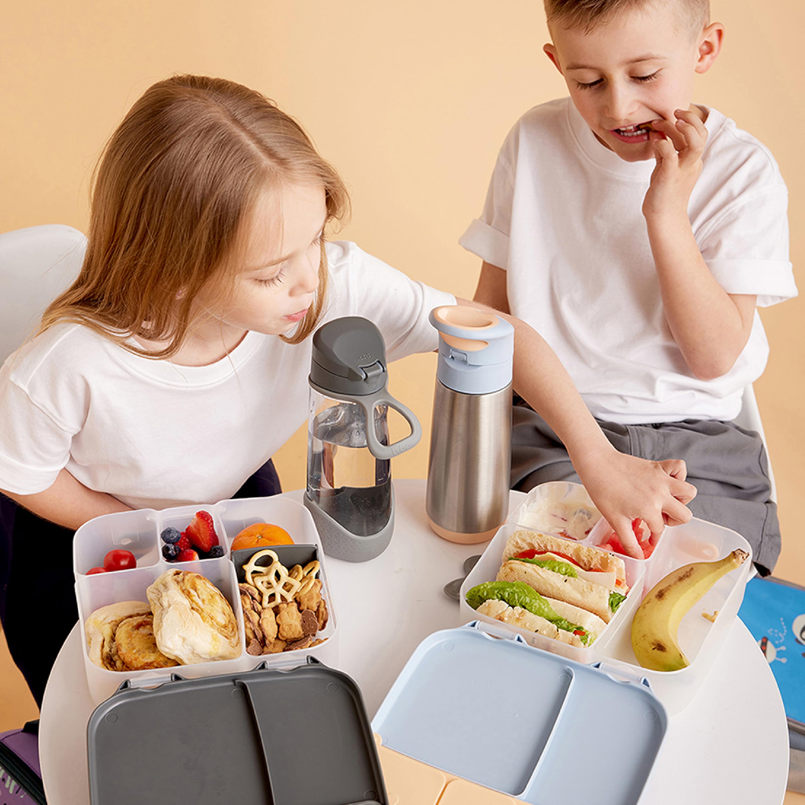 b.box Lunchbox Bento Brotdose 4 Fächer Lilac Pop 20 cm