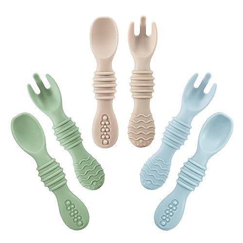 PandaEar Utensils Baby Besteck 6er-Set Löffel Gabel Silikon