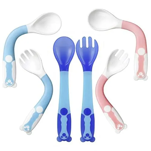 PandaEar Utensils Biegsame Silikon Babylöffel Esslernen