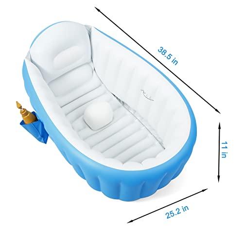 PandaEar aufblasbare Babybadewanne Blau mit Pumpe
