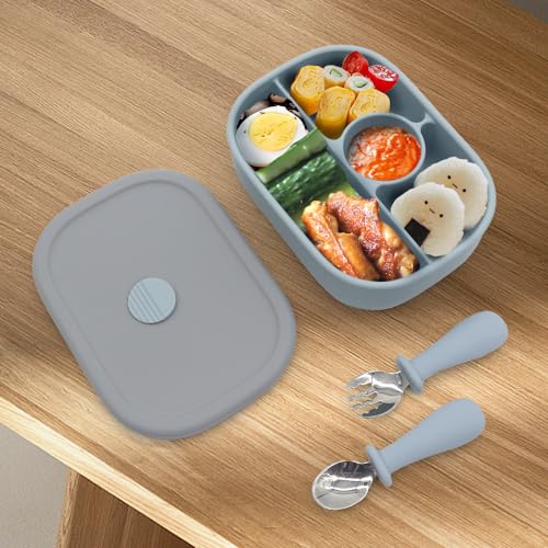 PandaEar Food Storage Bento Box Brotdose Blau 4 Fächer