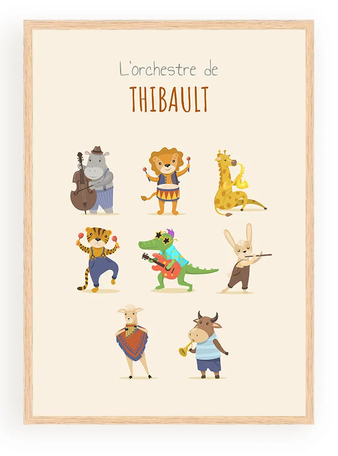 Les Petits Citrons La Papeterie Poster Orchester personalisiert mit Name A4