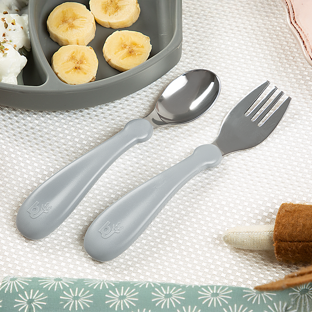 BabyJem Beslenme Edelstahl Gabel Löffel Set Kinderbesteck BPA-frei