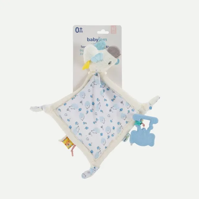 BabyJem Oyuncak Birdy Schmusetuch mit Beißring Silikon Plüsch ab 0 Monat