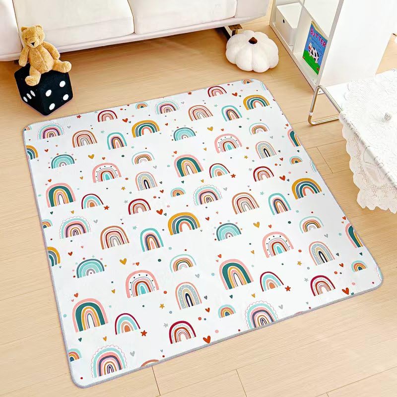 PandaEar Placemats Splat Mat Bodenschutzmatte Regenbogen 130x130