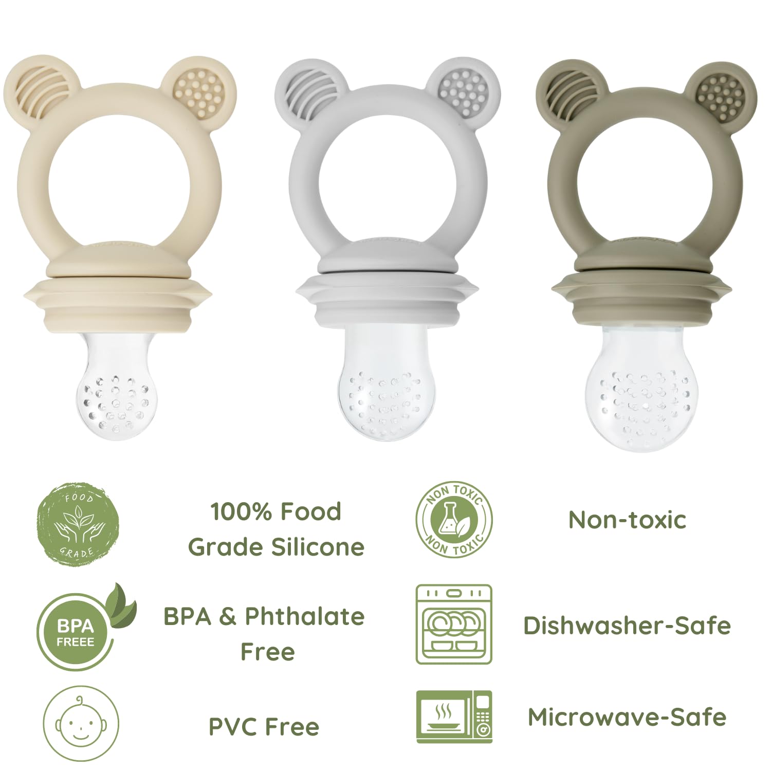 PandaEar Pacifiers Fruchtsauger 3er Silikon