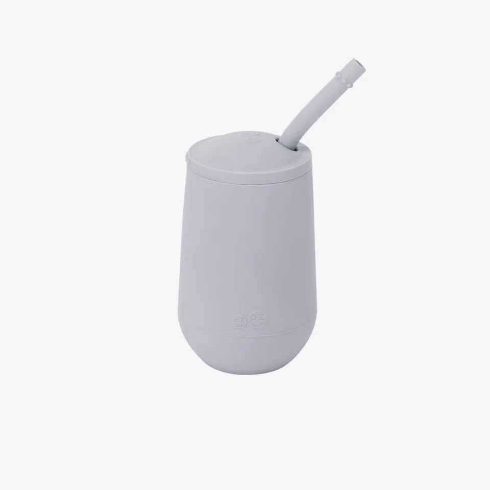 ezpz Happy Cup Straw System Trinkbecher Pewter Silikon