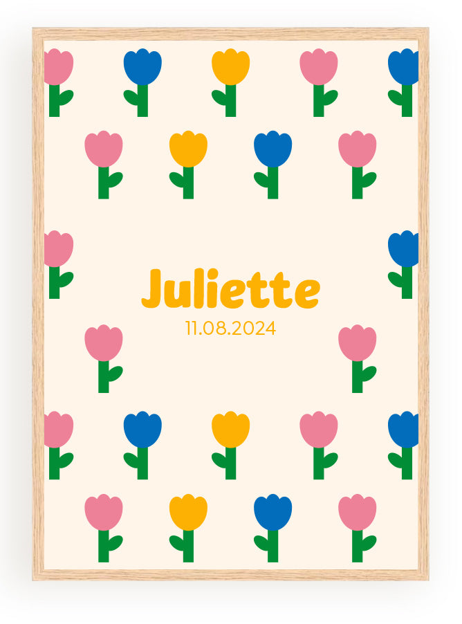 Les Petits Citrons La Papeterie Blumen Poster Rose A4 Rahmen