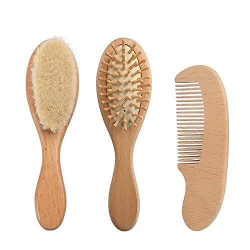 PandaEar Grooming Babybürste Kamm Set 3tlg Holz
