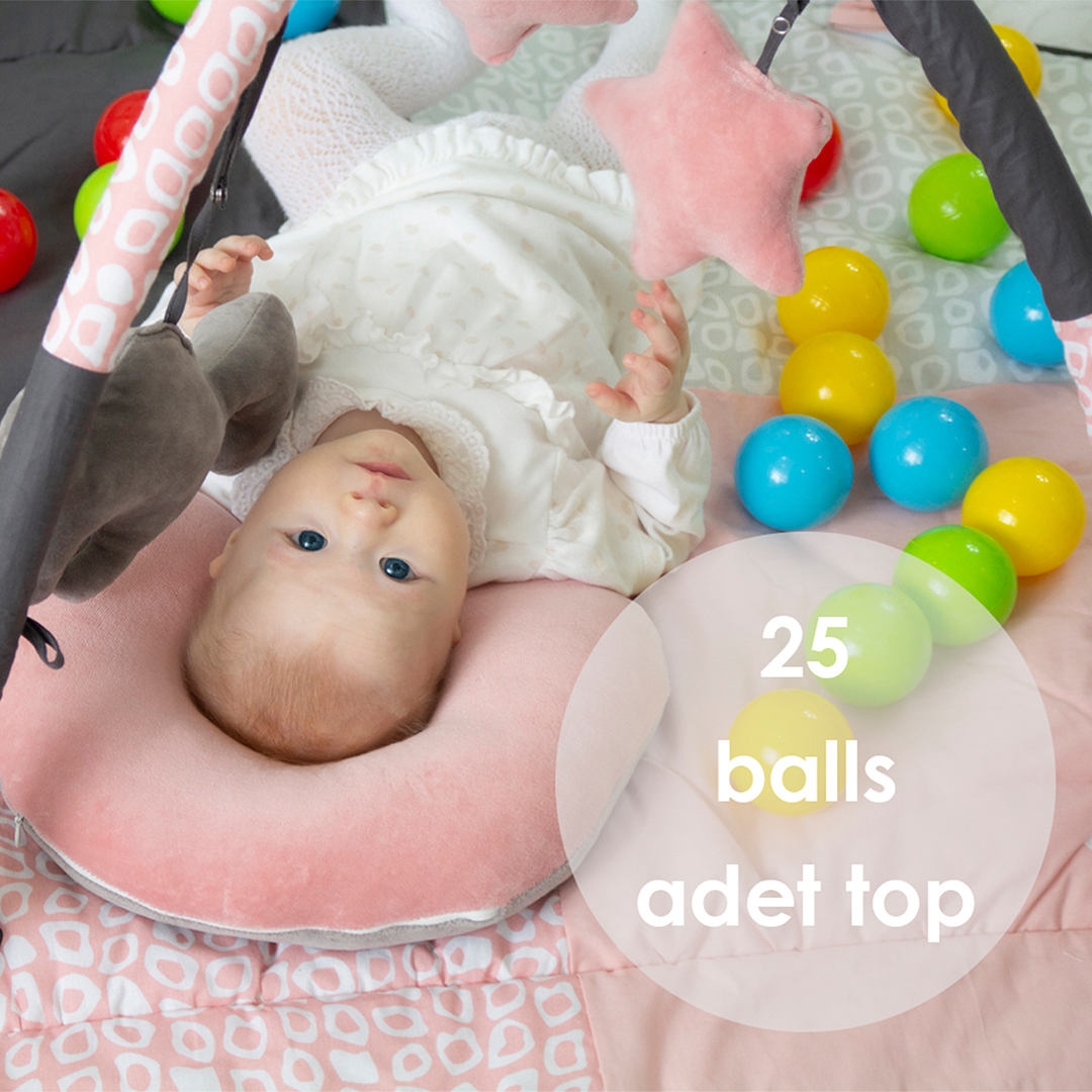 BabyJem Oyuncak Spielteppich 140 cm Baumwolle altrosa 2in1 Sack
