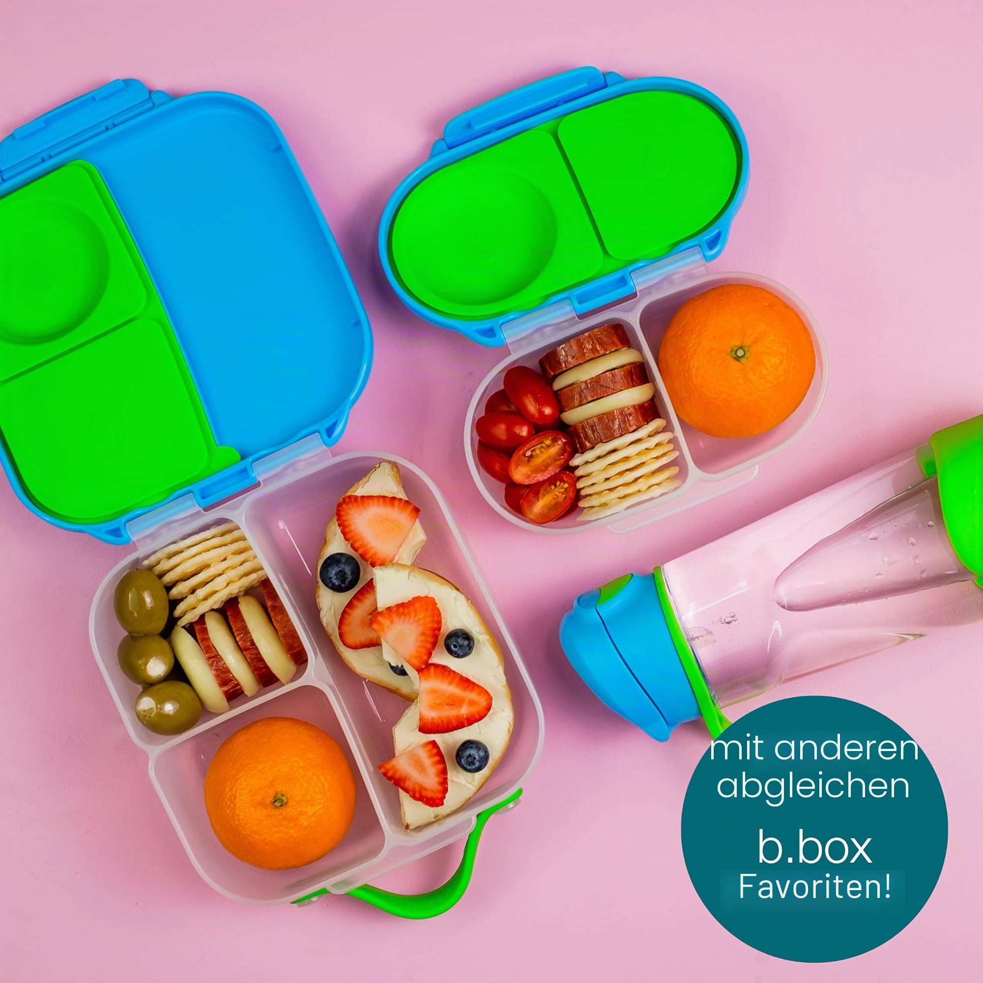 b.box Snackbox Frischhaltedose Zitronensorbet 2 Fächer