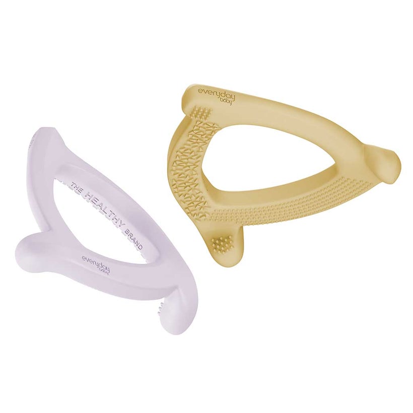 Everyday Baby Teething Rings Beißring Silikon 2er-Pack Gelb Lila