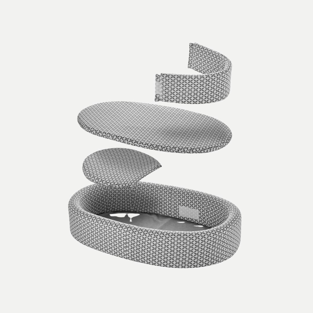 BabyJem Uyku Babynest verstellbar mit Refluxkeil grau