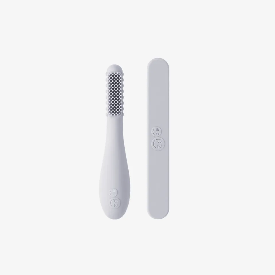 ezpz Pre-Feeding Baby-Led Zahnbürste Pewter Mundpflege