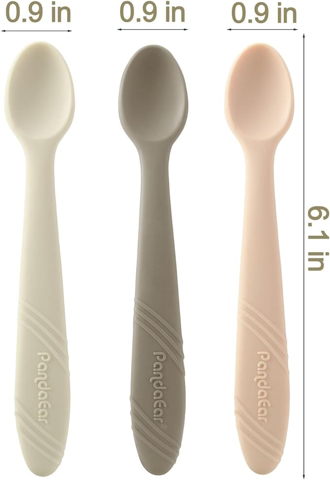 PandaEar Utensils Silikon Babylöffel 7er-Pack weich