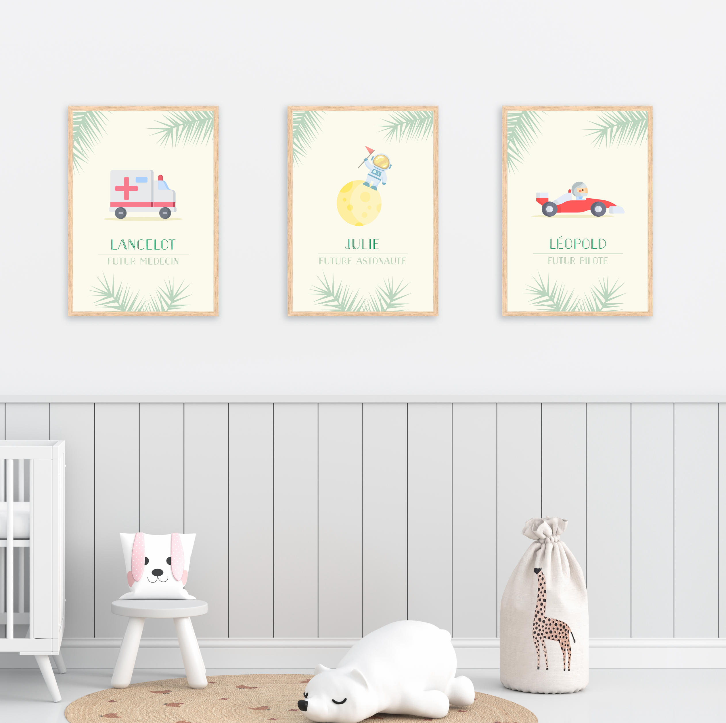 Les Petits Citrons La Papeterie Berufe Poster Pompier A4 Rahmen