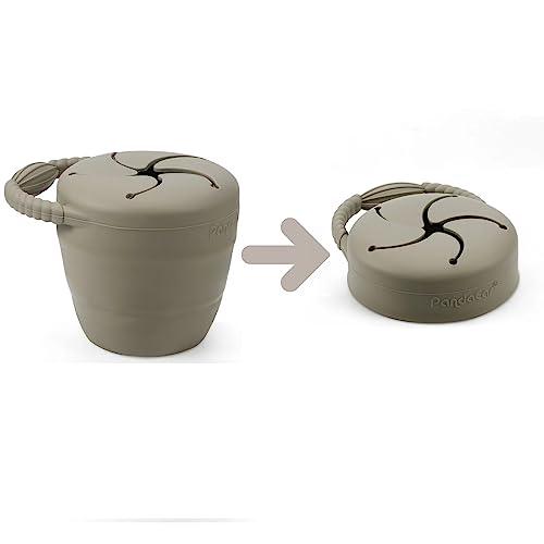 PandaEar Snackbecher Silikon 2er Beige faltbar auslaufsicher