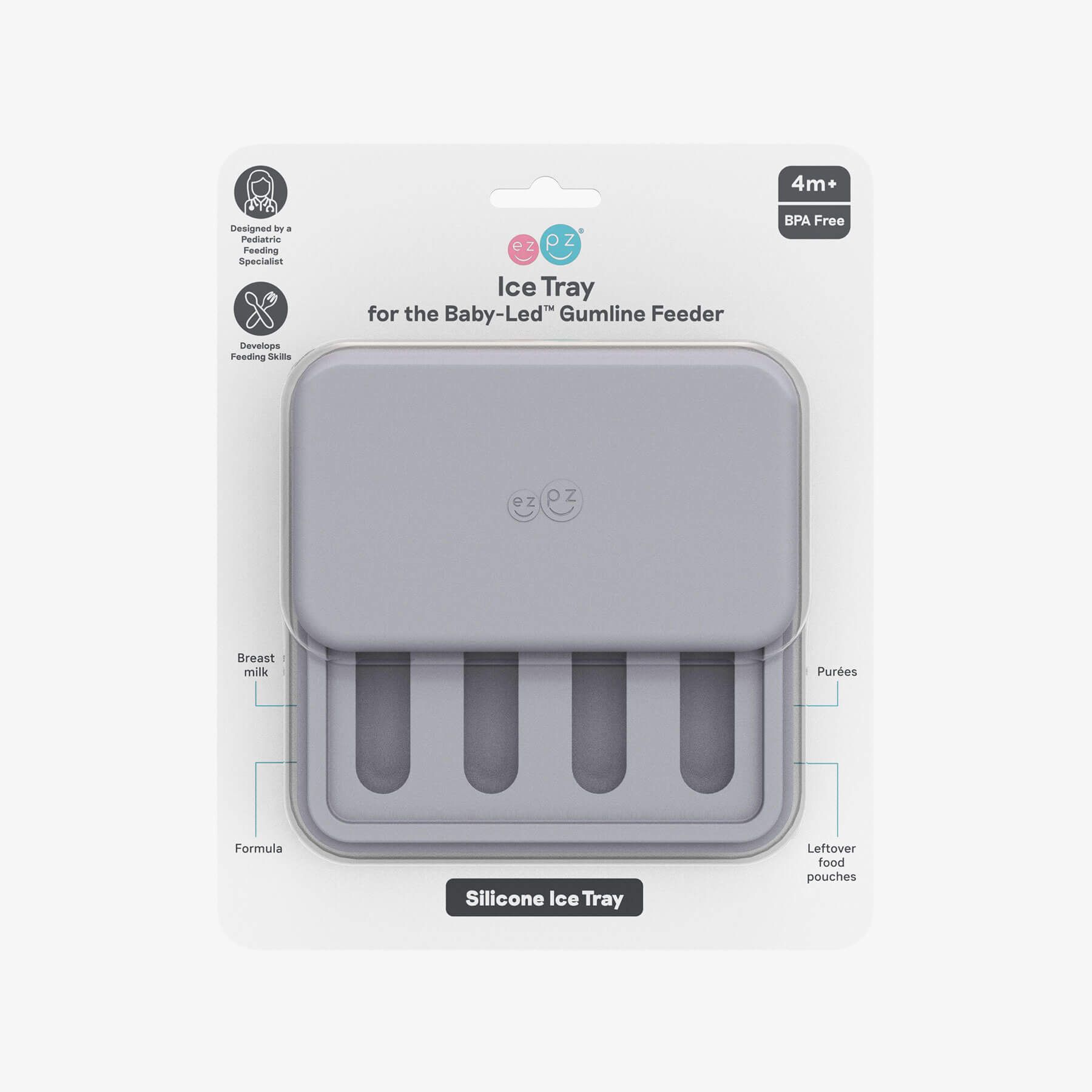 ezpz Pre-Feeding Ice Tray Eisform Pewter für Beikost