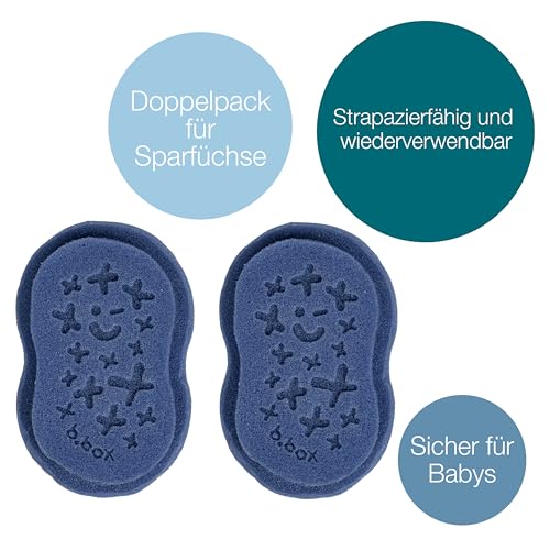 b.box Ersatz Baby Schwamm 2er-Pack für Silikon Badebürste