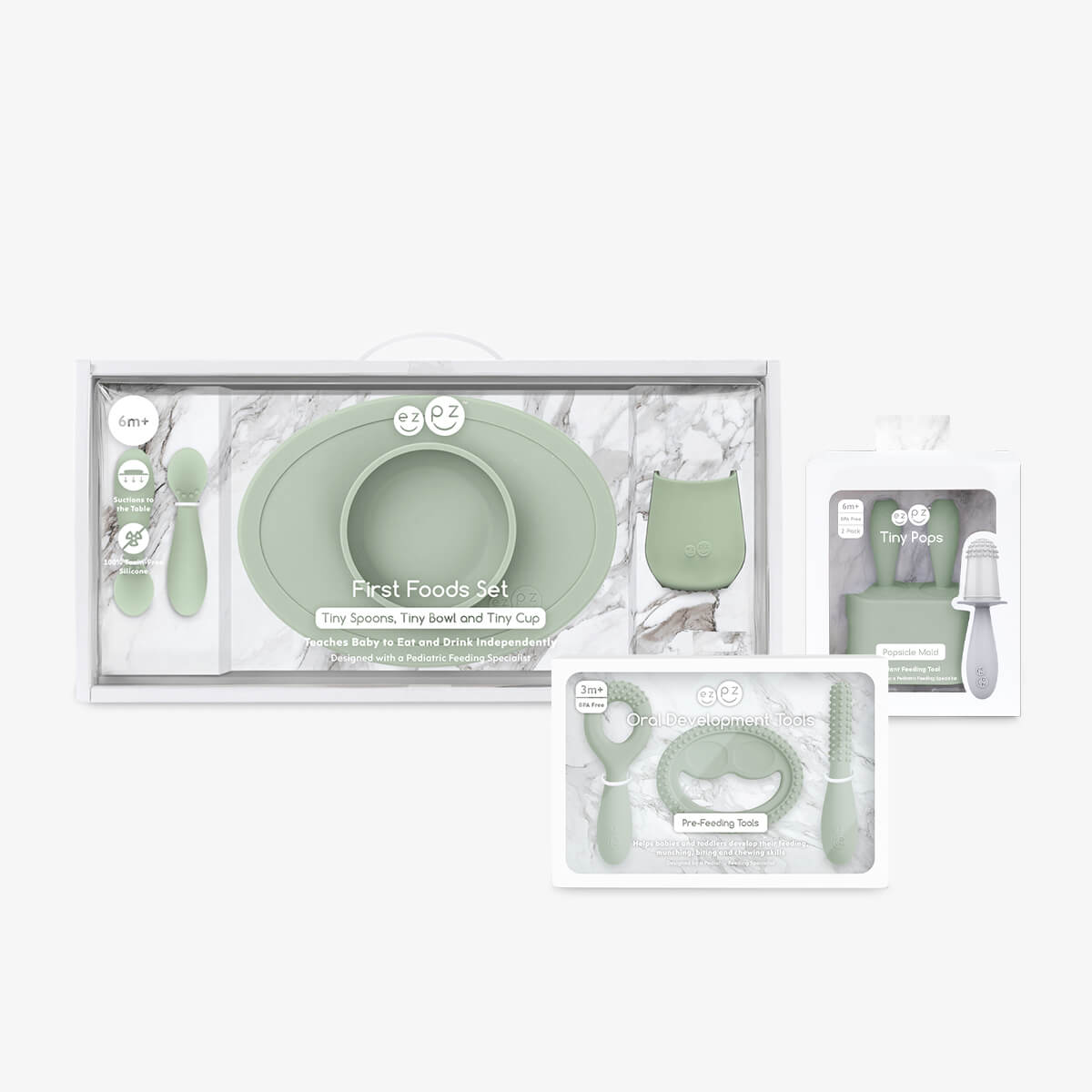ezpz Kits Ultimate Baby Shower Bundle Geschirr Blush