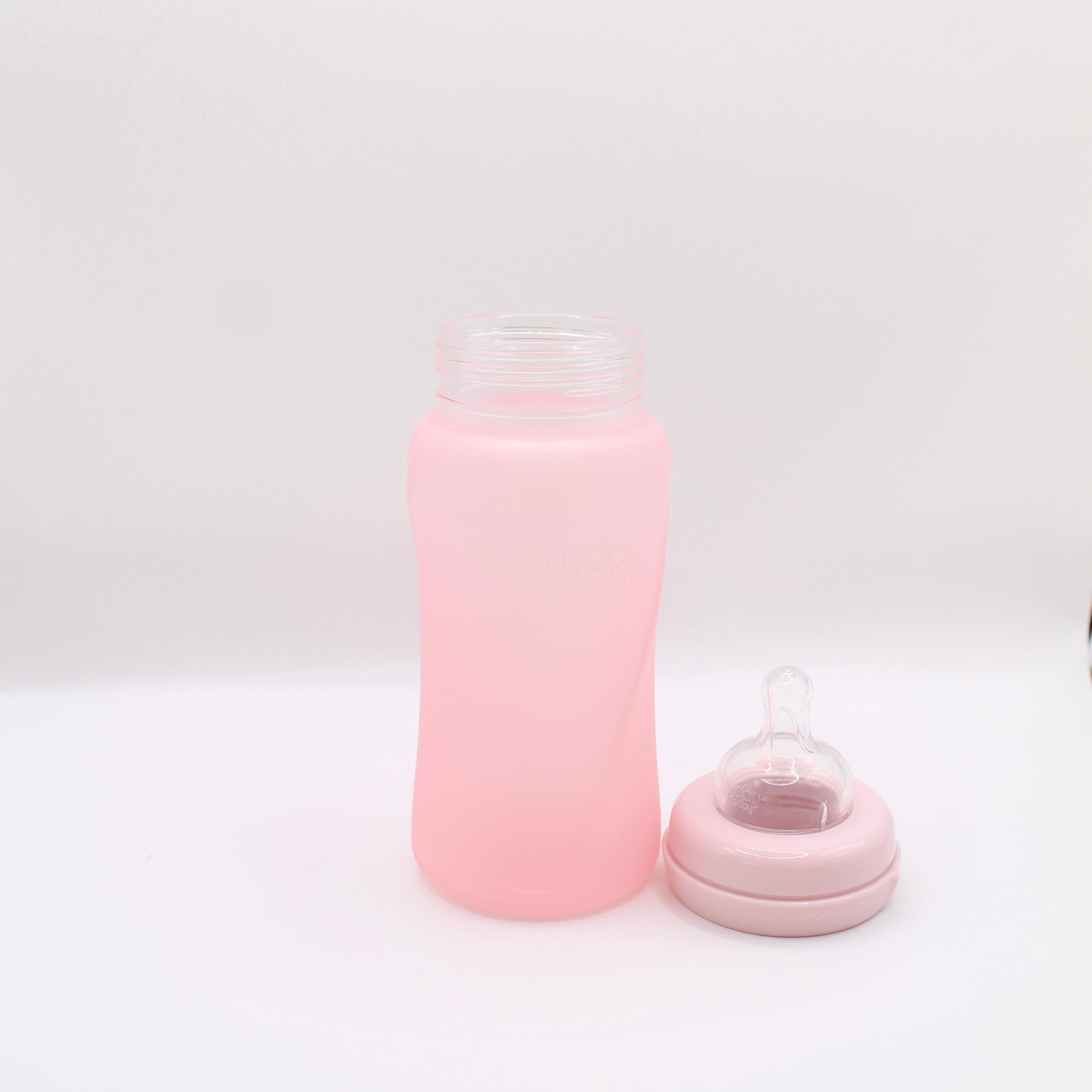 everyday baby Glass Bottles Glasflasche 240 ml Quiet Grey Silikon
