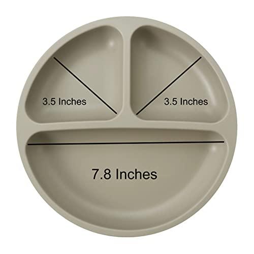 PandaEar Plates Saugteller Silikon 3er Pack mit Deckel