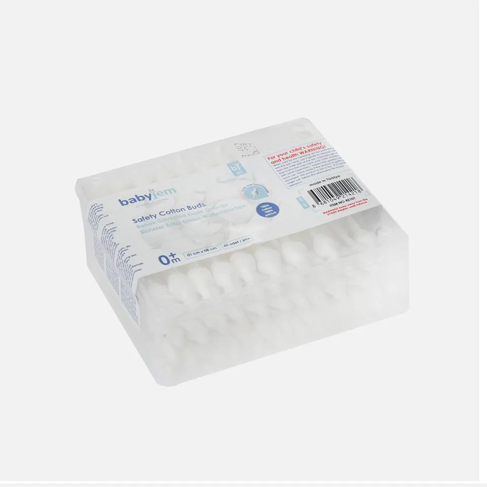 BabyJem Banyo Baby Wattestäbchen sicher mit Schutz Box