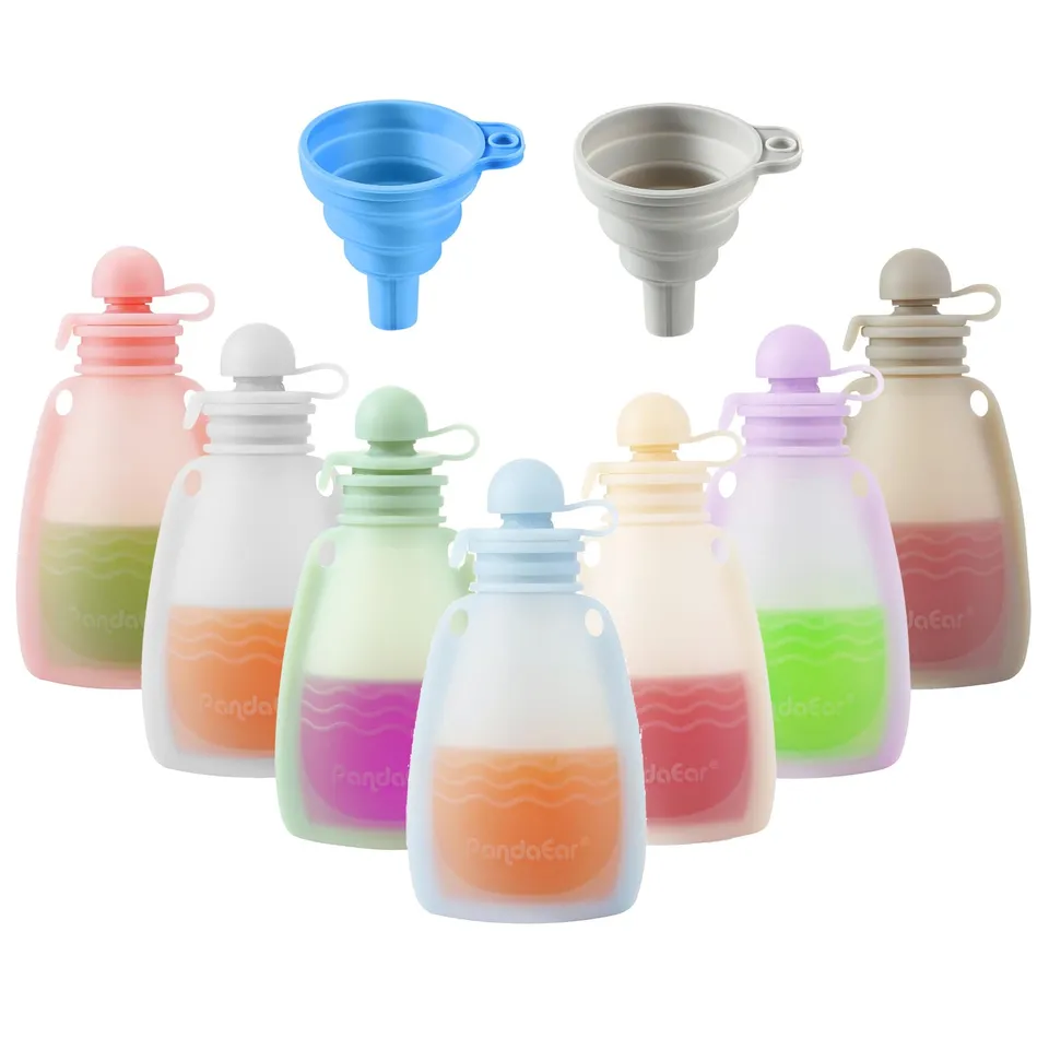 PandaEar Food Storage Quetschbeutel Silikon 7er-Set 156 ml