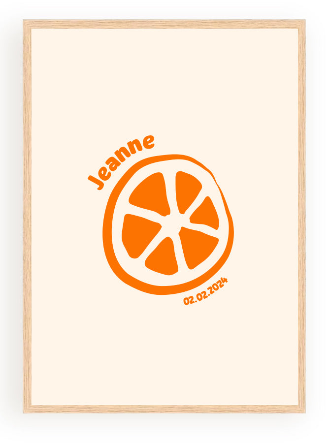 Les Petits Citrons La Papeterie Minimaliste Citron Poster mit Namen