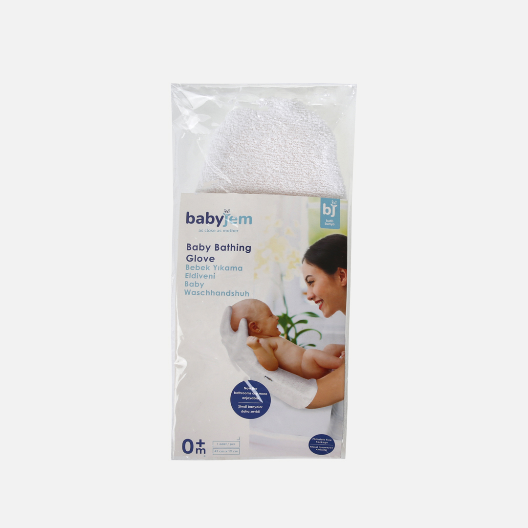 BabyJem Banyo Baby Waschhandschuh Frottee Baumwolle mit Schwamm
