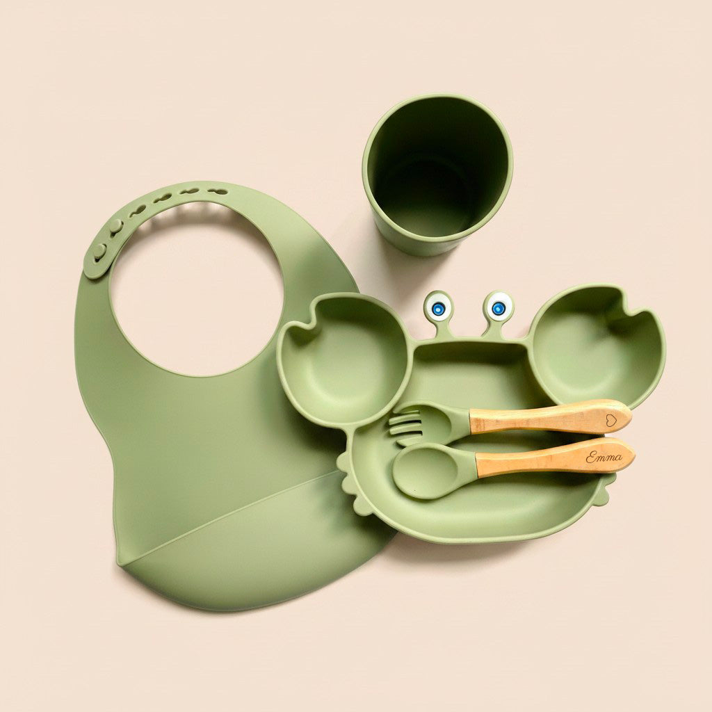 Les Petits Citrons Le Repas Tristan Set Krabbe Hellblau 4-teilig