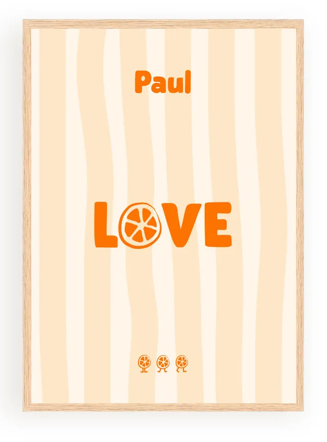 Les Petits Citrons La Papeterie Poster Love A4 mit Rahmen
