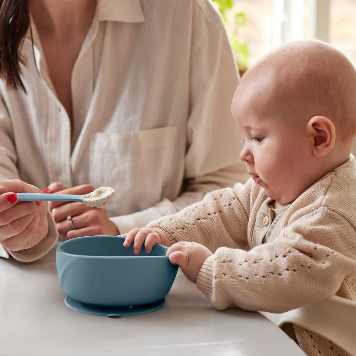 Everyday Baby Tableware Babylöffel Silikon 2er Pack Beige