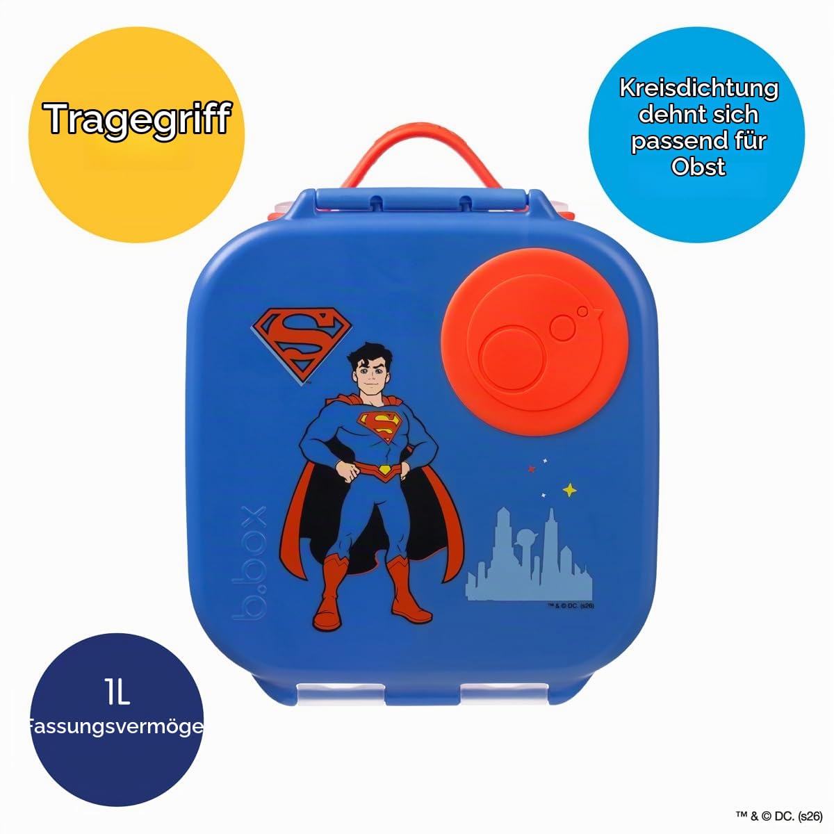 b.box Mini Lunchbox Bento Brotdose 3 Fächer auslaufsicher