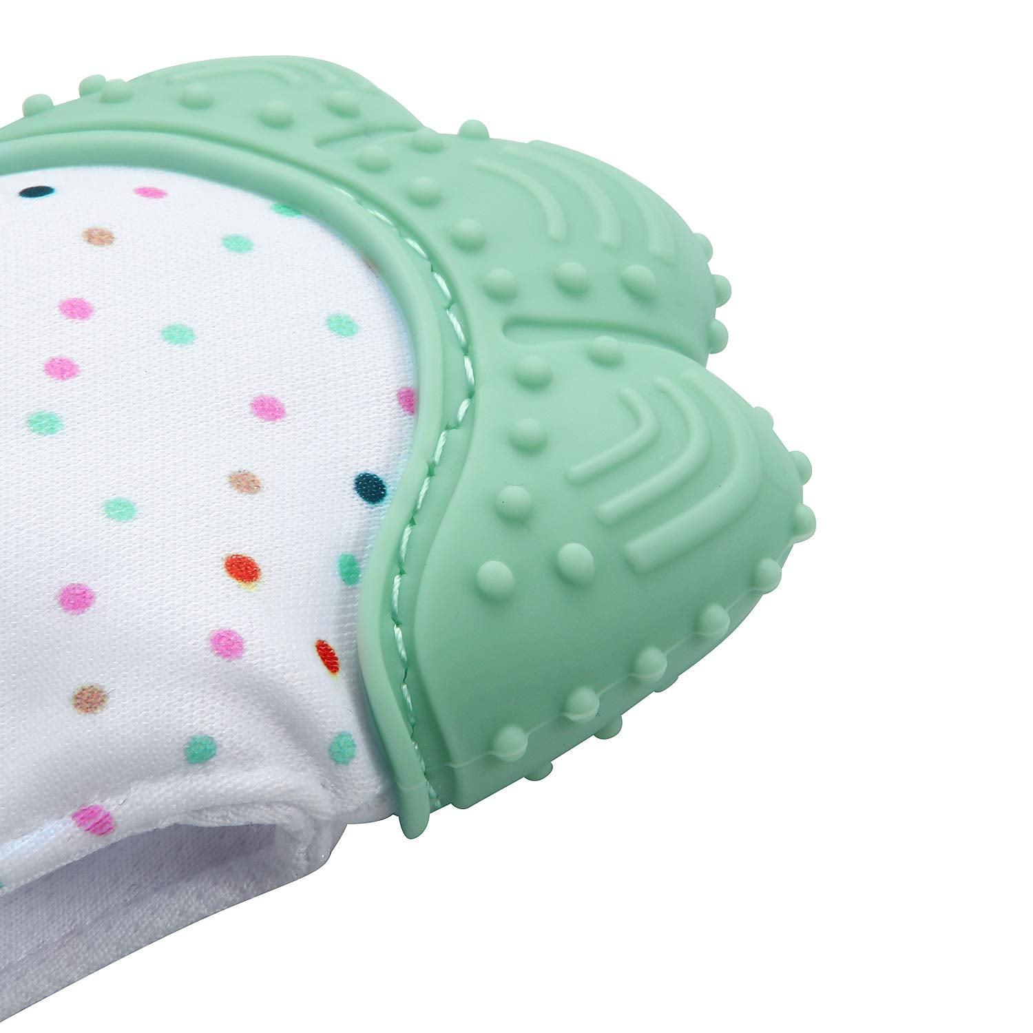 PandaEar Teethers Beißhandschuh Silikon 2er-Pack Blau & Grün