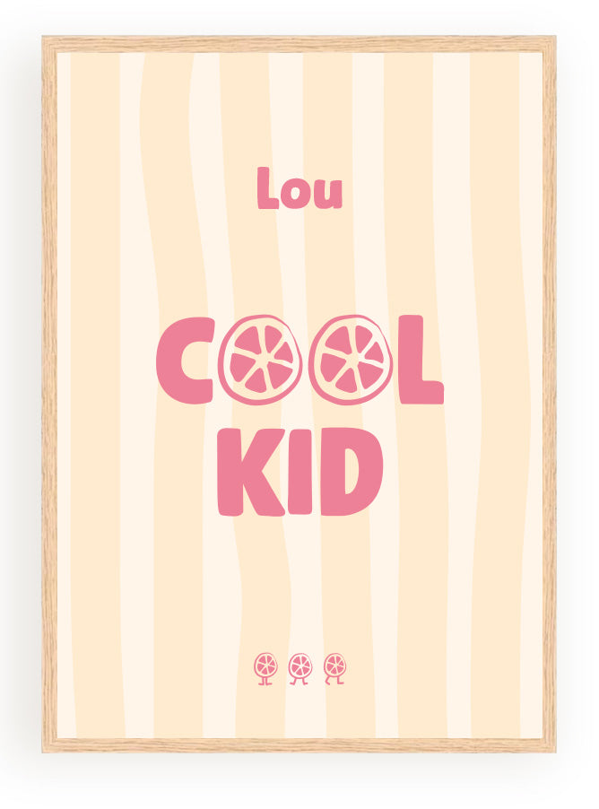 Les Petits Citrons La Papeterie Cool Kid Poster mit Namen A4/A3