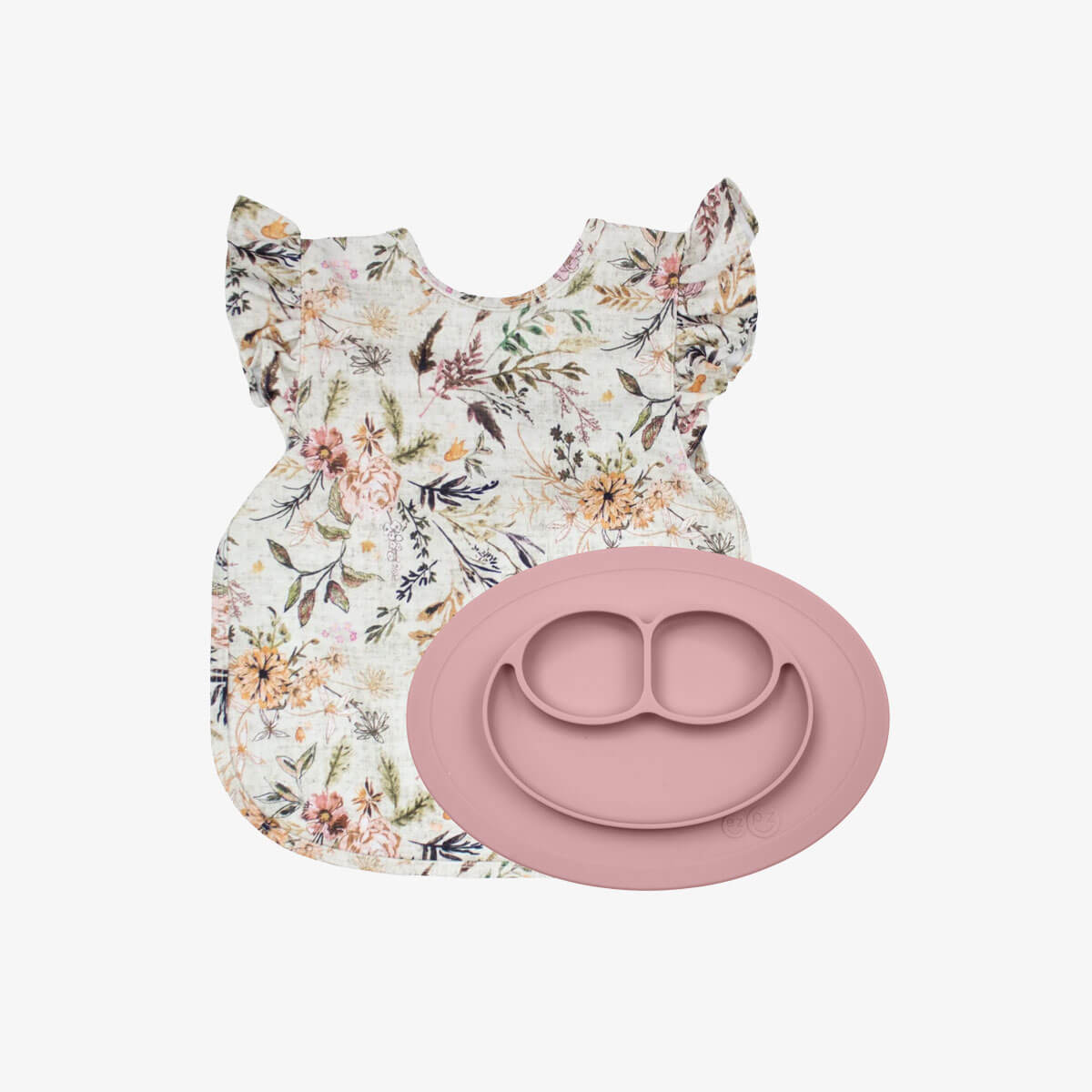 ezpz Mini Mat + Bapron Set Blush Silikon Esslern 9-18 M