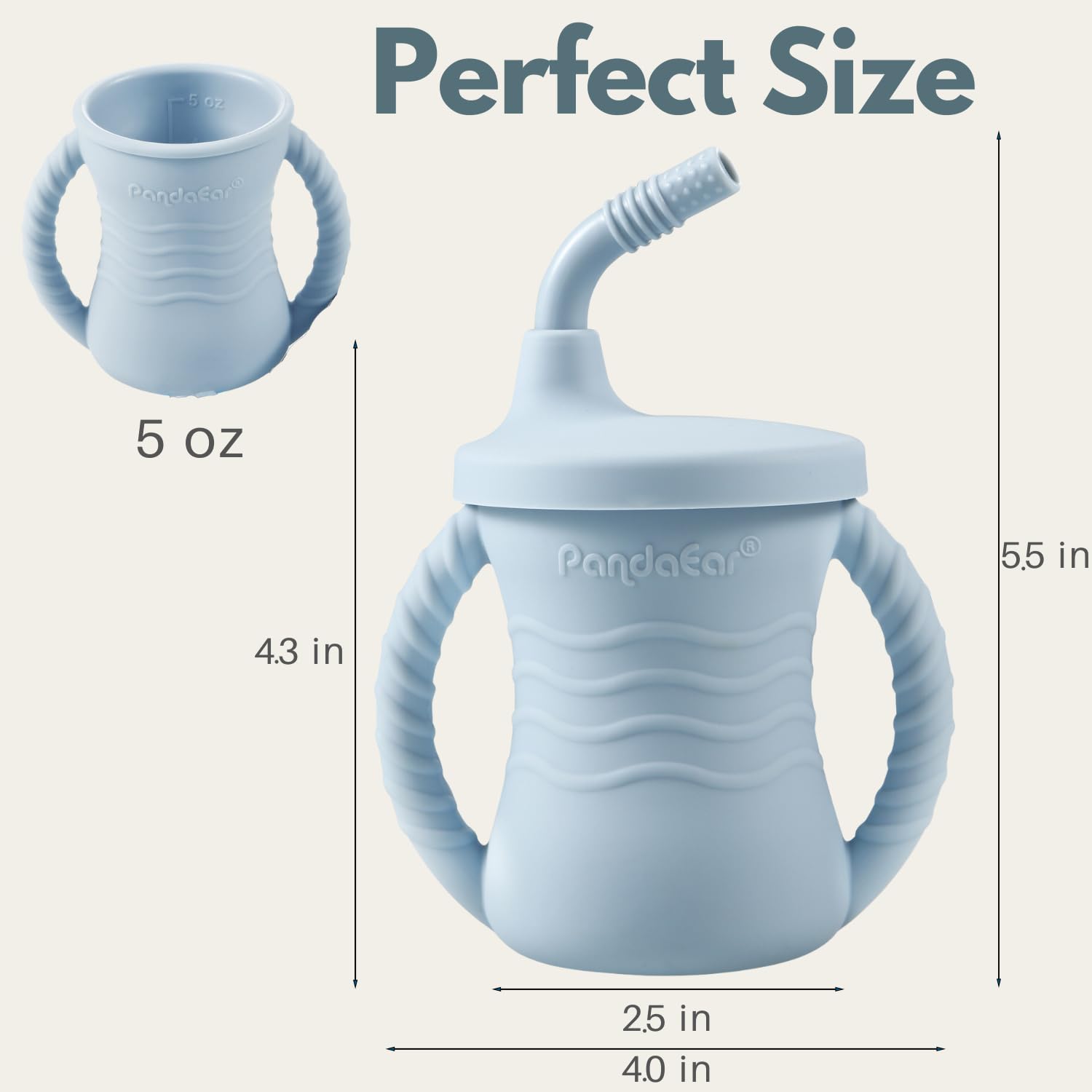 PandaEar Cup Lernbecher 2er Dunkelblau 150 ml